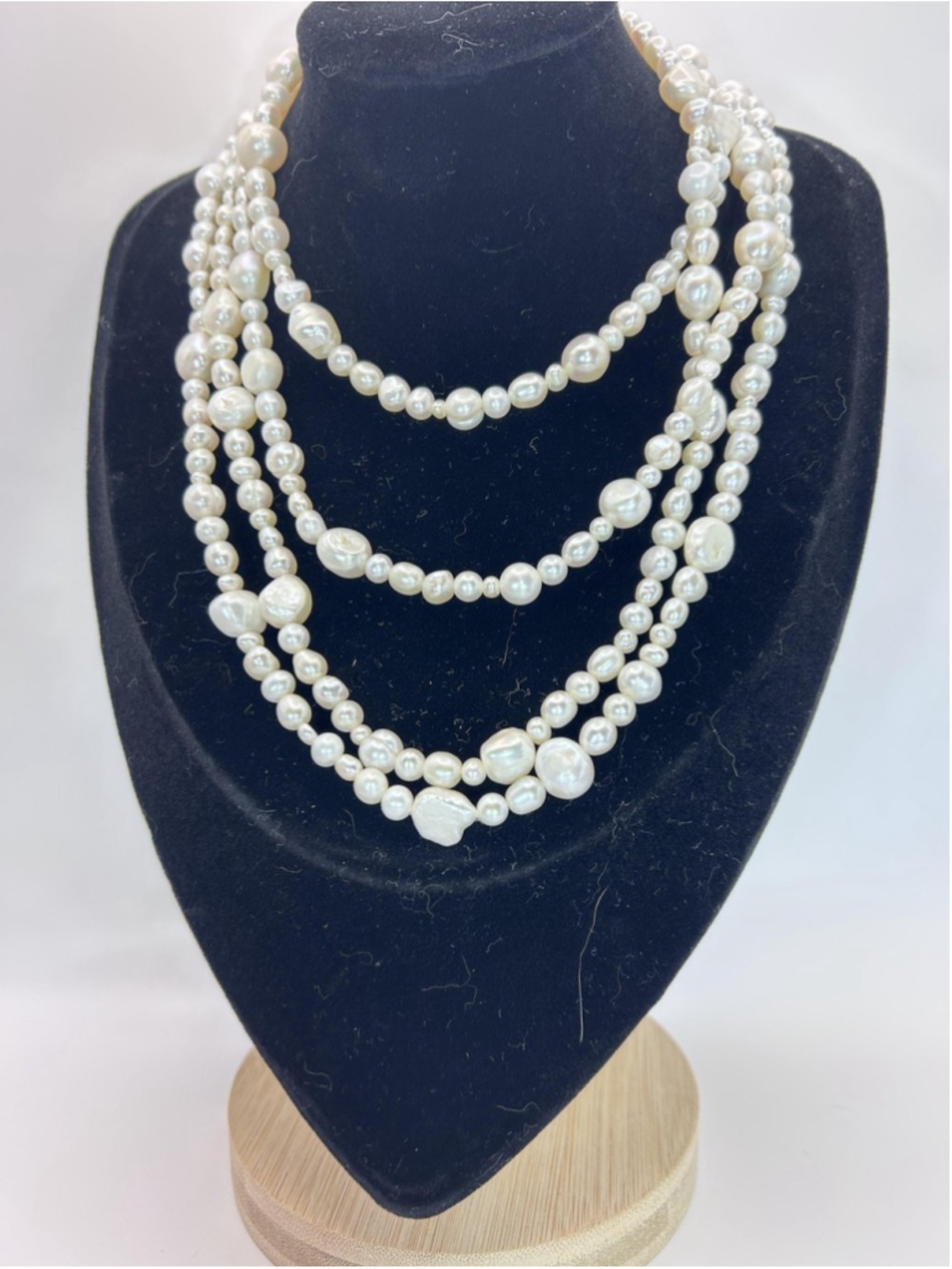 Beautiful‎ Genuine Cultured Freshwater Pearl Multi-Strand Endless Necklace